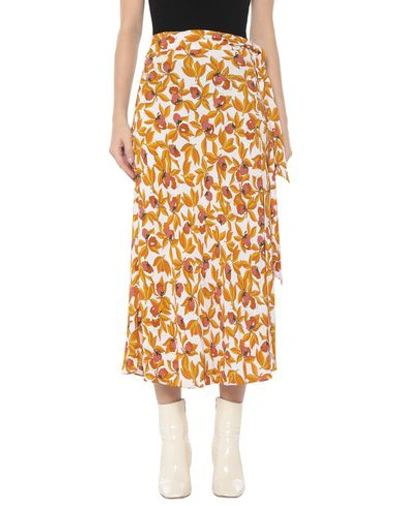 Shop Diane Von Furstenberg Midi Skirts In Orange