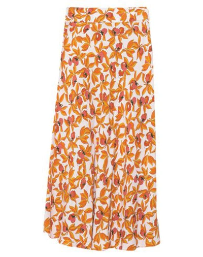 Shop Diane Von Furstenberg Midi Skirts In Orange