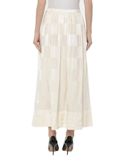 Shop Jil Sander Woman Maxi Skirt Ivory Size 8 Silk In White