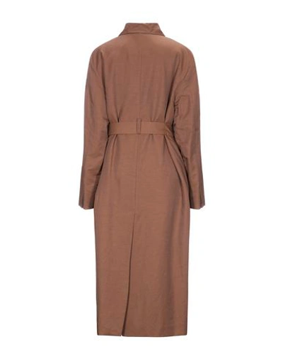 Shop Rochas Overcoats In Cocoa