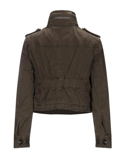 Shop Dsquared2 Woman Jacket Military Green Size 6 Cotton, Elastane