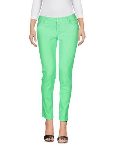 Shop Dsquared2 Woman Jeans Green Size 2 Cotton, Elastane