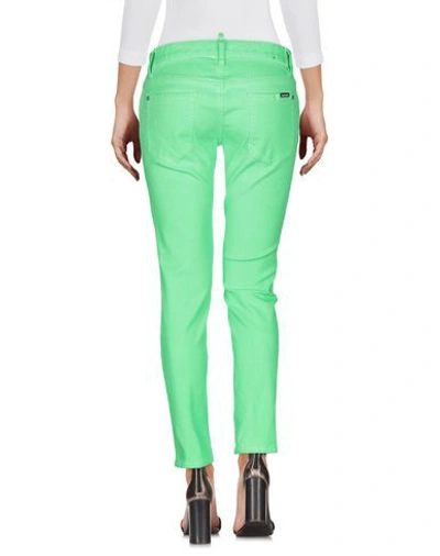 Shop Dsquared2 Woman Jeans Green Size 2 Cotton, Elastane