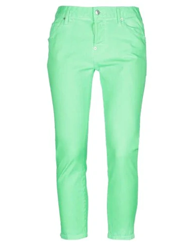 Shop Dsquared2 Woman Jeans Green Size 10 Cotton, Elastane