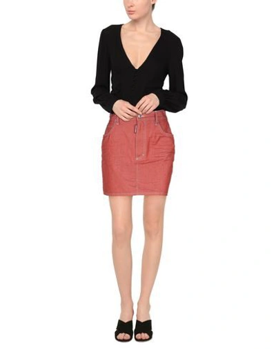 Dsquared2 Denim Skirts In Red