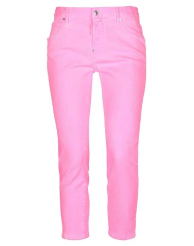 Shop Dsquared2 Woman Jeans Fuchsia Size 4 Cotton, Elastane In Pink