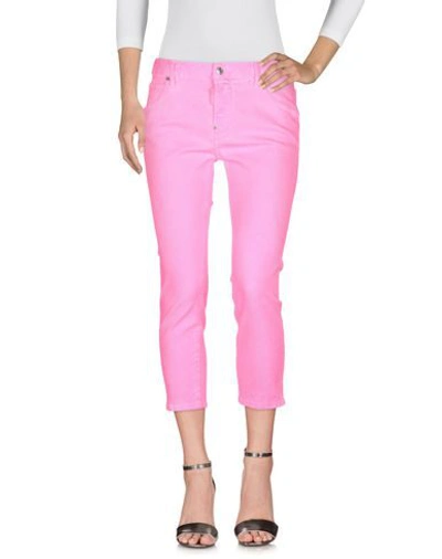 Shop Dsquared2 Woman Jeans Fuchsia Size 4 Cotton, Elastane In Pink
