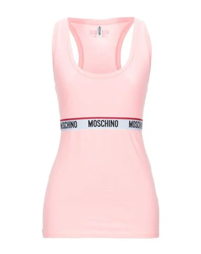 Shop Moschino Sleeveless Undershirts In Pink