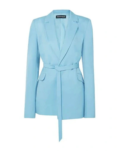 Shop House Of Holland Woman Suit Jacket Sky Blue Size 6 Polyester, Virgin Wool