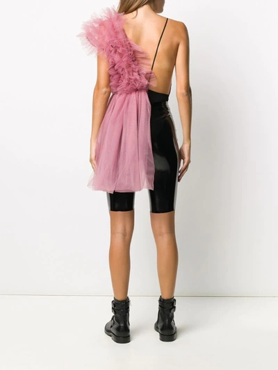 Shop Alchemy Asymmetrical Ruffled Mini Dress In Pink