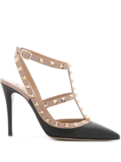 Shop Valentino Rockstud Point-toe Pumps In Black