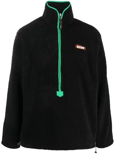 Shop Ader Error Zip-up Sherpa Fleece In Black