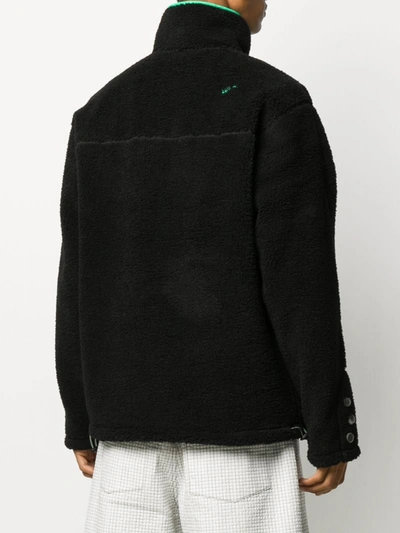 Shop Ader Error Zip-up Sherpa Fleece In Black