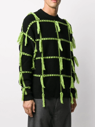 Shop Etudes Studio Tassel Check Jumper In Black