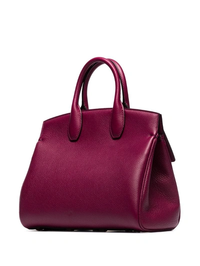 Shop Ferragamo Studio Leather Tote Bag In Red