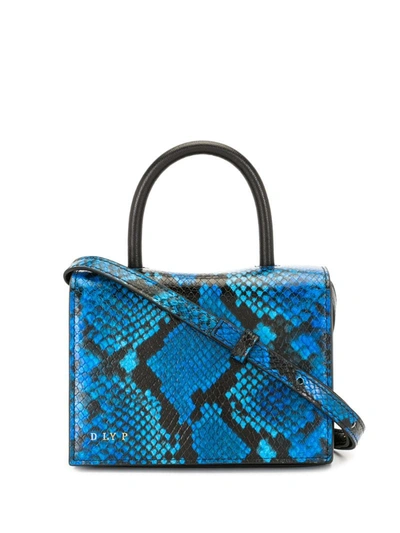 Shop Dlyp Snakeskin Print Crossbody Bag In Blue