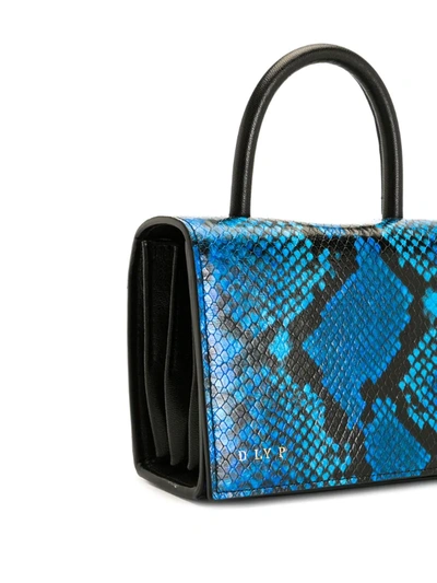 Shop Dlyp Snakeskin Print Crossbody Bag In Blue