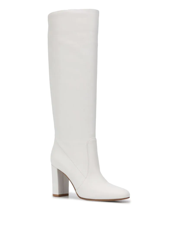 Gianvito Rossi Slouch 85 Leather Knee-high Boots In White | ModeSens