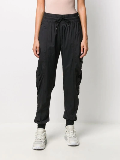 Shop Adidas By Stella Mccartney Drawstring Ruched Training Trousers In Black