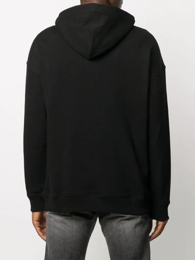 Shop Givenchy Logo-band Cotton Hoodie In Black