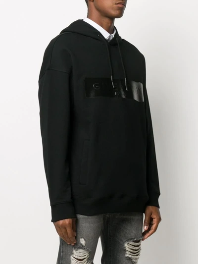 Shop Givenchy Logo-band Cotton Hoodie In Black