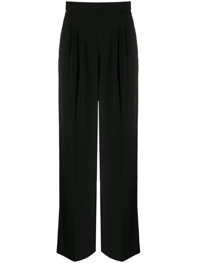 Shop Paule Ka High-waisted Wide-leg Trousers In Black