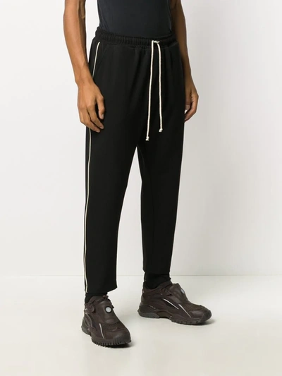 Shop Alchemy Stripe Trim Drop-crotch Trackpants In Black