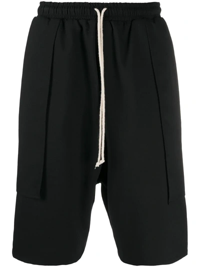 Shop Alchemy Draped Detail Drop-crotch Shorts In Black