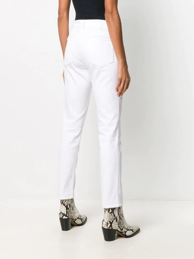 Shop Ralph Lauren Slim-fit High Rise Jeans In White