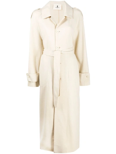 Shop Barena Venezia Single-breasted Belted Coat In White