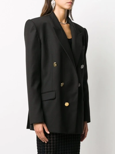 Shop David Koma Double Buttoned Suit Jacket In Black
