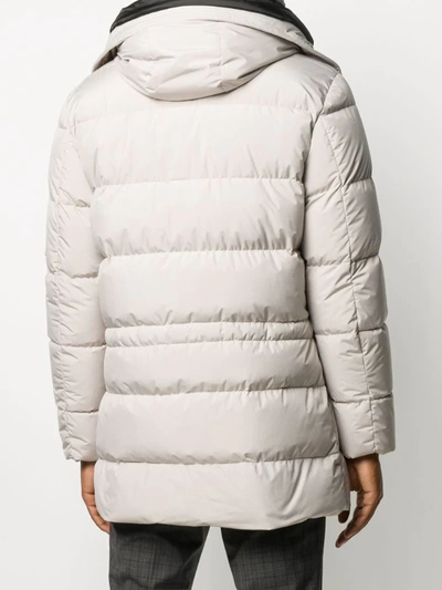 Shop Moorer Feather-down Hooded Duffle Coat In Neutrals