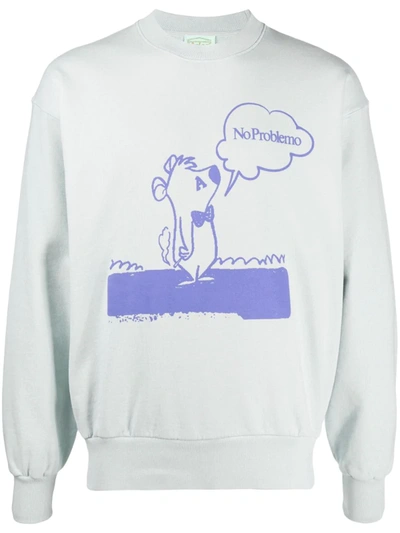 Shop Aries Graphic Print Sweatshirt In Blue