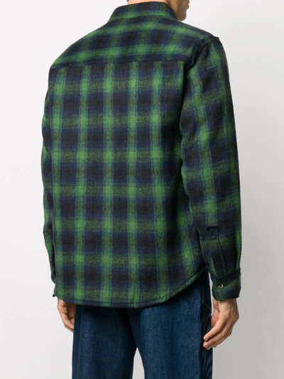 Shop Ader Error Regular-fit Check Shirt In Green