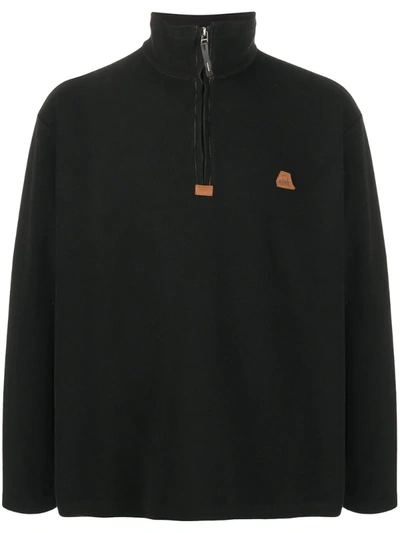 Shop Ader Error High-neck Logo Sweatshirt In Black