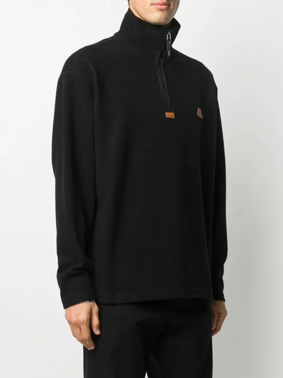 Shop Ader Error High-neck Logo Sweatshirt In Black