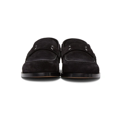 Shop Maison Margiela Black Suede Loafers In T8013 Black