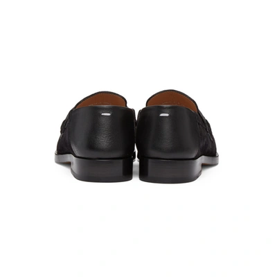 Shop Maison Margiela Black Suede Loafers In T8013 Black