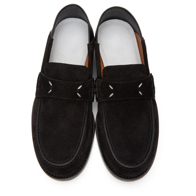 Shop Maison Margiela Black Suede Loafers In T8013 Black