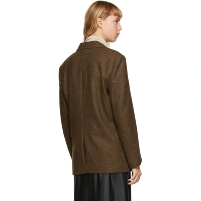 Shop Amomento Brown Three Button Jacket