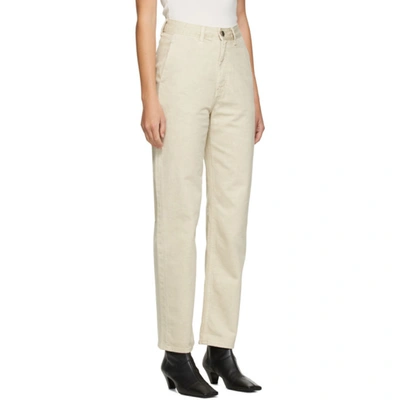 Shop Amomento Beige Silhouette Jeans