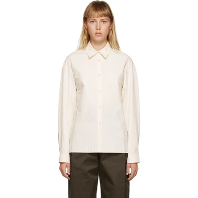 Shop Amomento Off-white Drop Shoulder Shirt In Light Beige