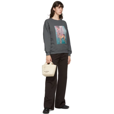Shop Acne Studios Grey Dog Patch Sweatshirt In Slate Grey