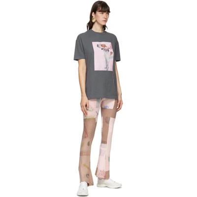 Shop Acne Studios Grey Dog Patch T-shirt In Slate Grey