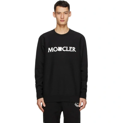 Shop Moncler Genius 2 Moncler 1952 Black Undefeated Edition Fleece Logo Sweatshirt In 999 Black