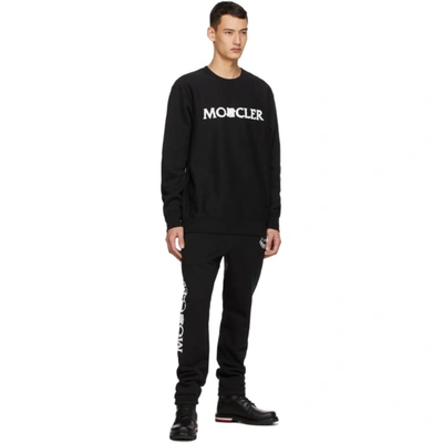 Shop Moncler Genius 2 Moncler 1952 Black Undefeated Edition Fleece Logo Sweatshirt In 999 Black