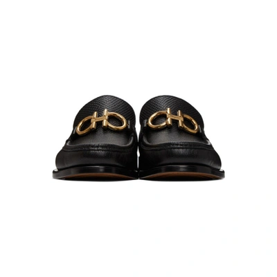 Shop Ferragamo Salvatore  Black Rolo 10 Loafers In Nero/gold
