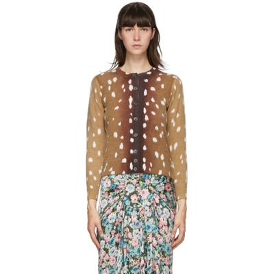 Shop Marc Jacobs Brown Wool Deer Cardigan In 201 Brown M