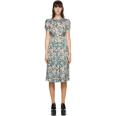 Shop Marc Jacobs Green Silk Floral The 40s Dress In 340 Multi