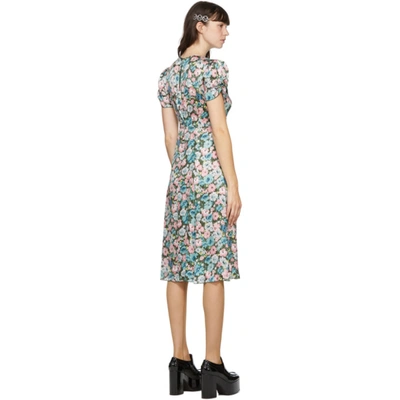 Shop Marc Jacobs Green Silk Floral The 40s Dress In 340 Multi